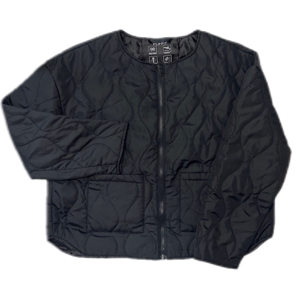 Puffit Women's Water Repellent Quited Crew Neck Puffer Jacket NWT Relaxed S